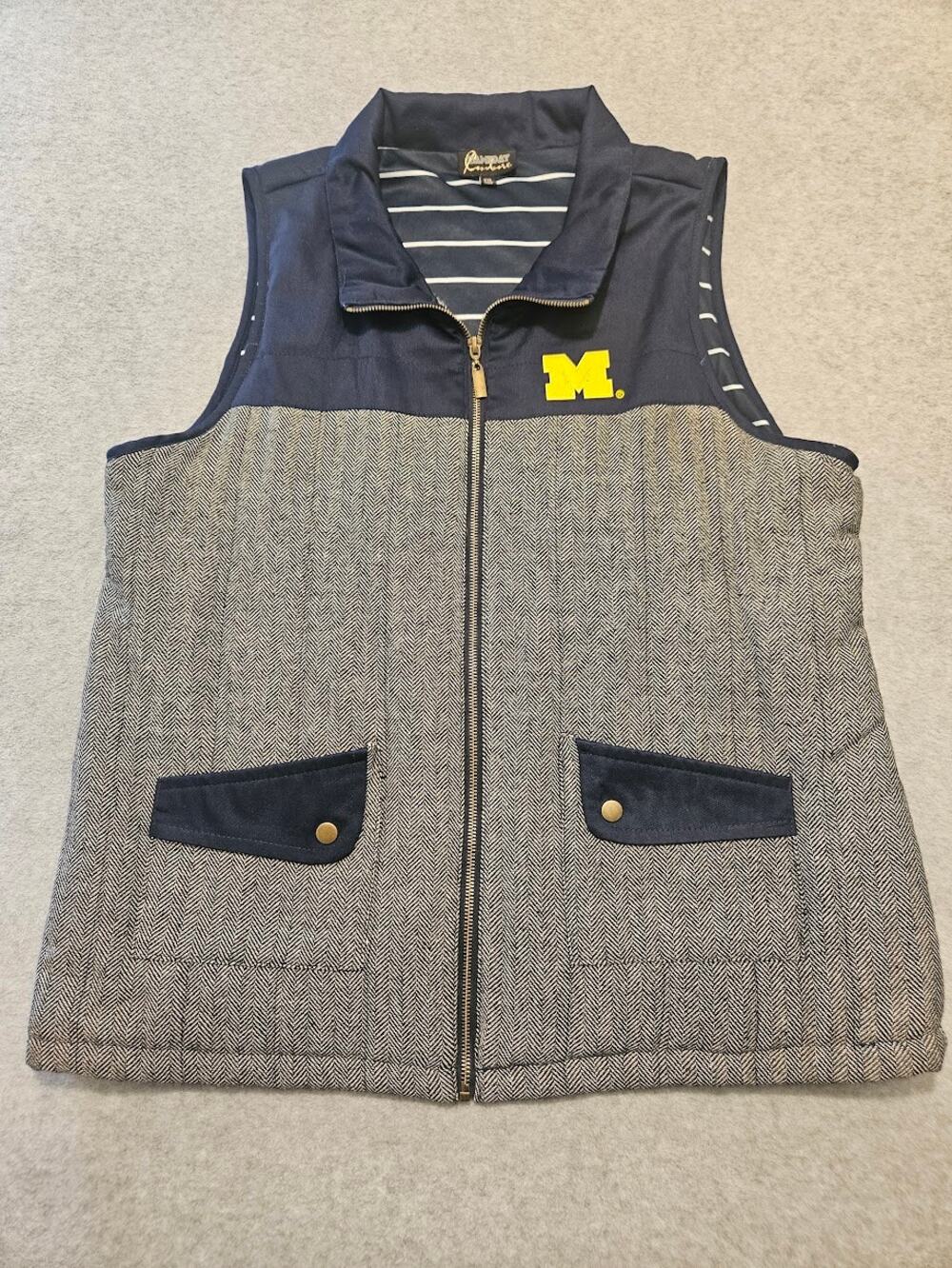 Gameday Couture Michigan Wolverines Vest Mens 2XL Herringbone Full-Zip